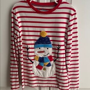 Mini Biden snowman appliqué long sleeved shirt. Size 7-8y
